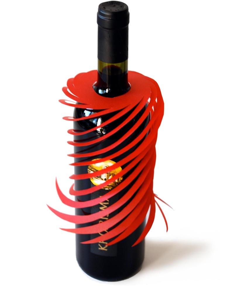 Weinhüllen 3er Set Spirale (rot)